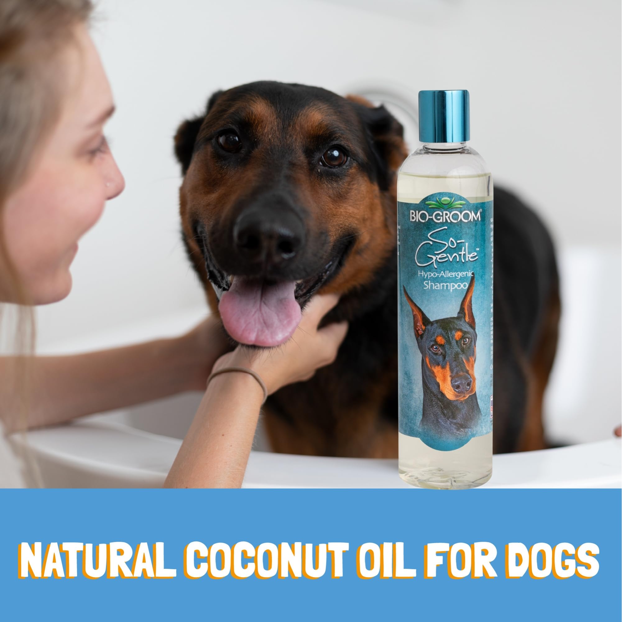 Bio-Groom So-Gentle post-wash coat appears soft and healthy