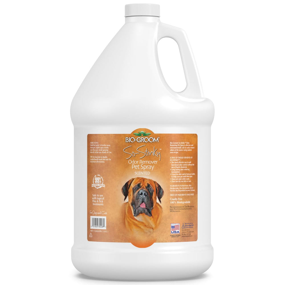 Bio-Groom So-Stinky odor remover spray bottle reduces pet odors after baths