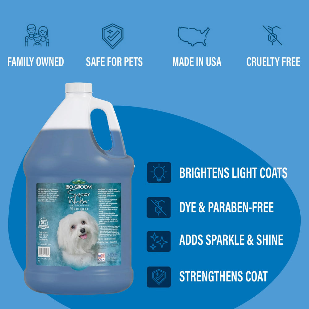 Bio-Groom Super Whitening foamy lather; rich suds for thorough cleansing.