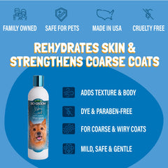 Bio-Groom Tearless Puppy Wash foam highlights gentle bathtime for puppies.