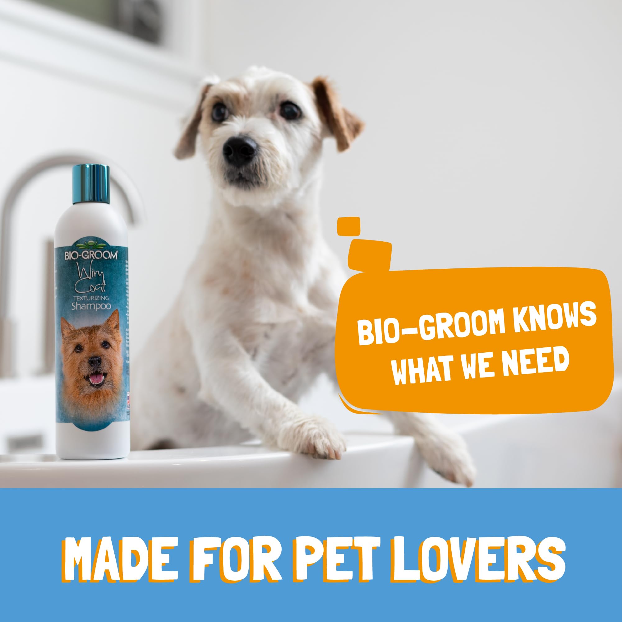 Bio-Groom Texturizing Shampoo lather closeup emphasizes coat texture enhancement.