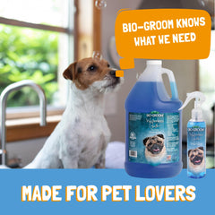 Bio-Groom Waterless Dog Shampoo no-rinse spray in action for coat refresh