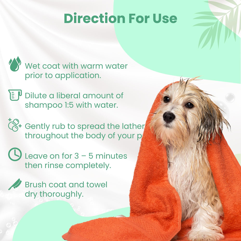 Bio PetActive Tea Tree Oil Dog Shampoo provides odor-fresh, clean scent between baths.