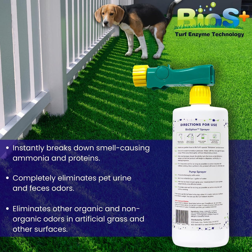 BioTurf BioS+ urine odor digestion closeup reveals enzymes at work.