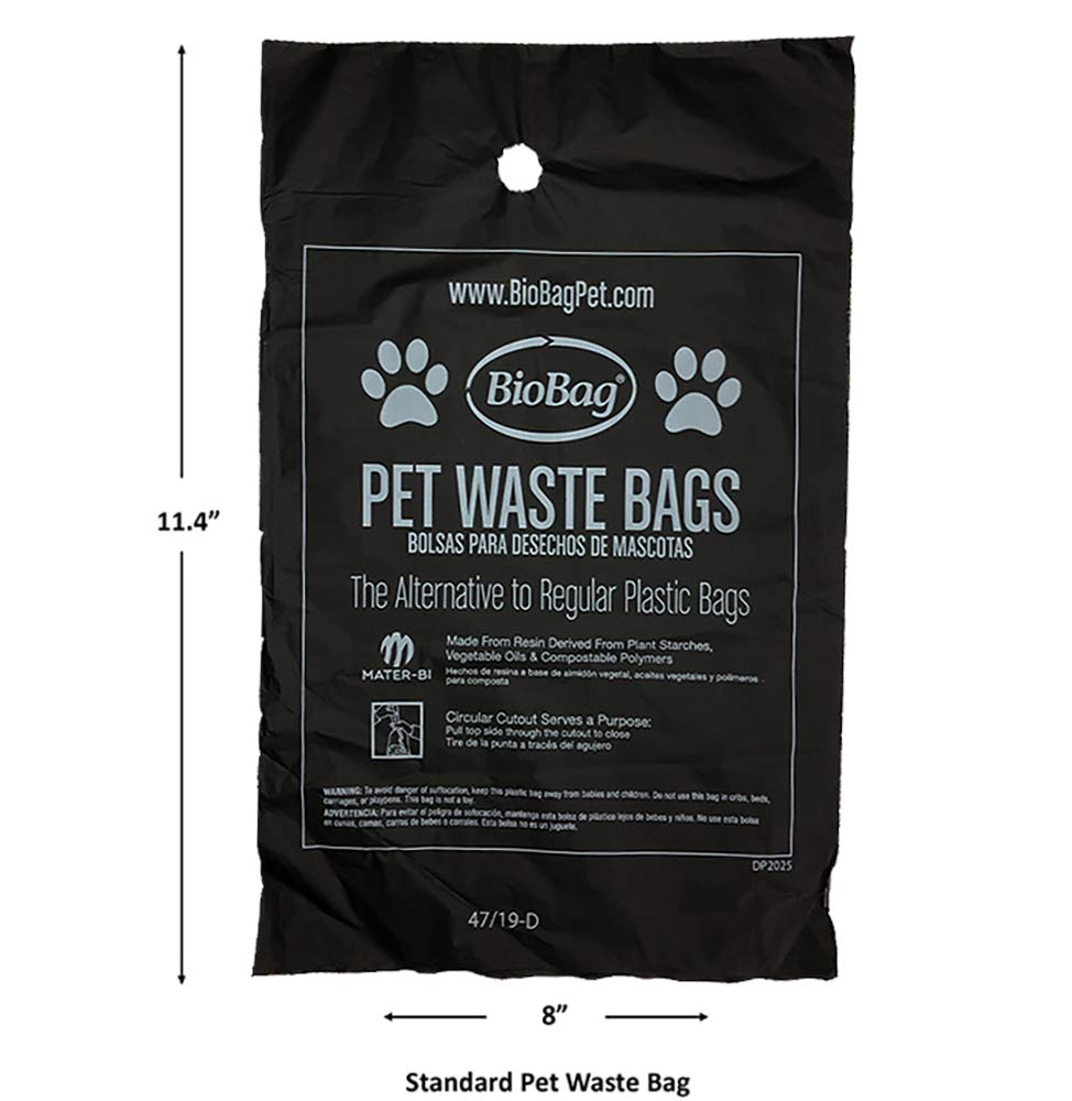 BioBag plant-based-resin materials label shows sustainable design.