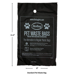 BioBag plant-based-resin materials label shows sustainable design.