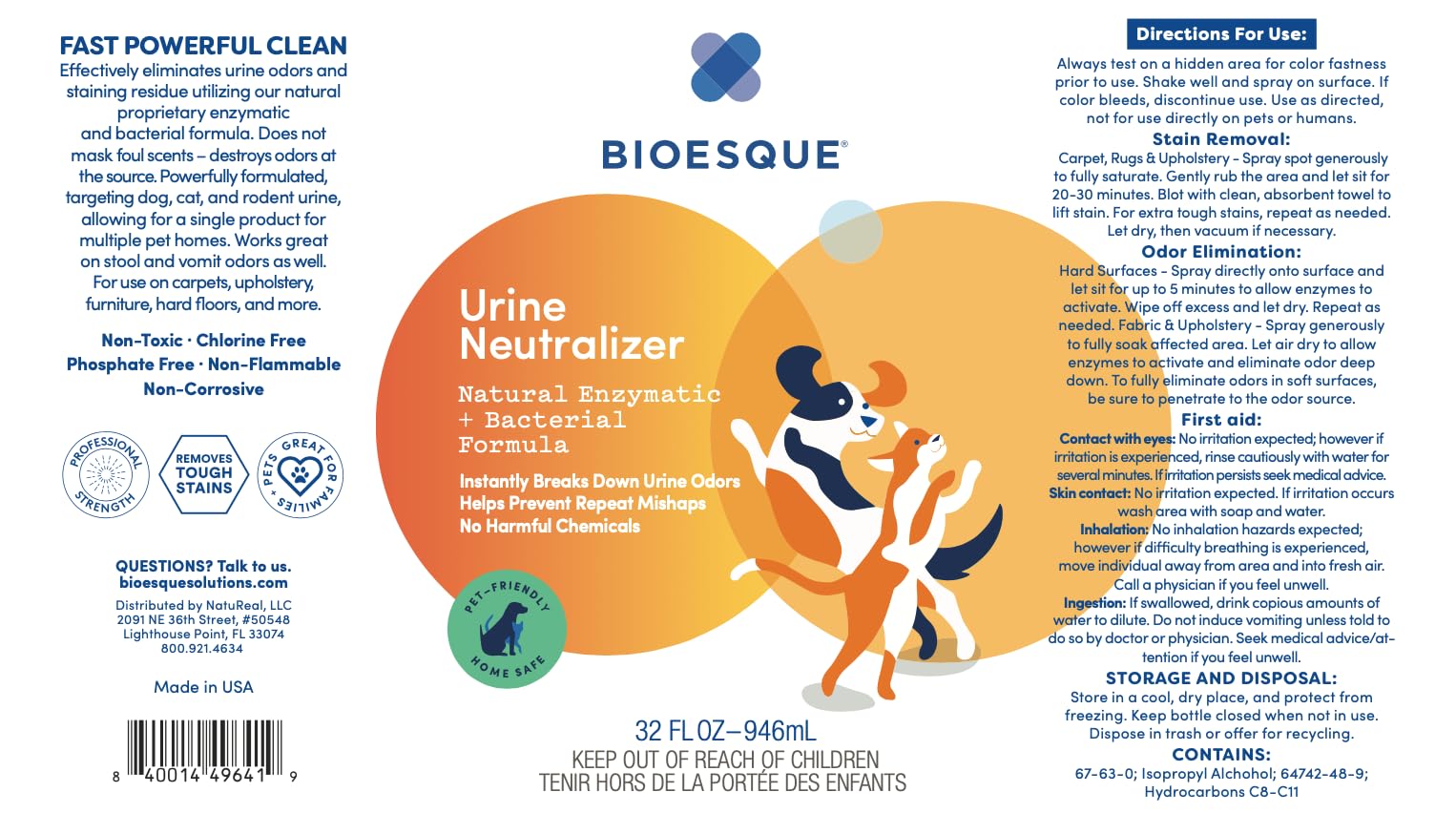 Bioesque Urine Neutralizer 32oz pack signals value for multi-room use.