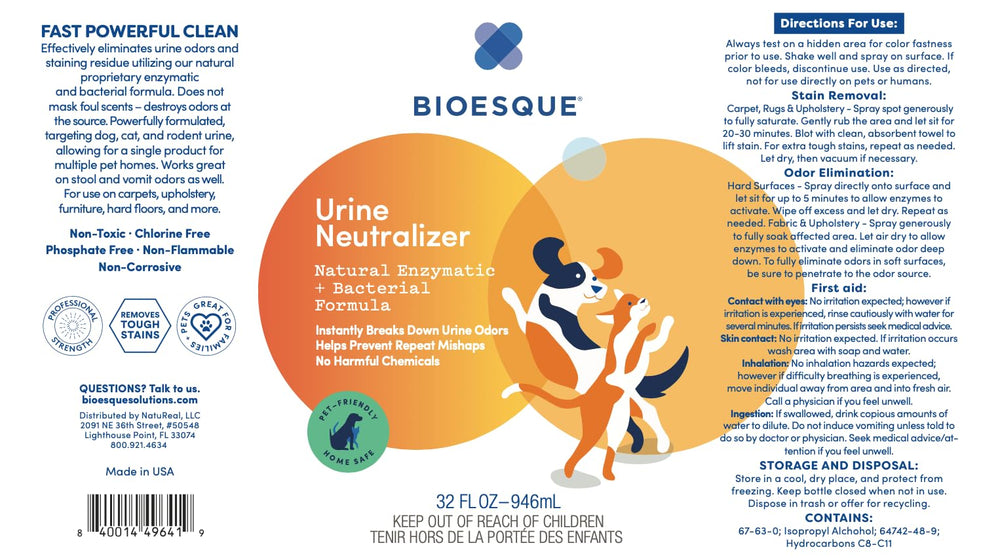 Bioesque Urine Neutralizer 32oz pack signals value for multi-room use.