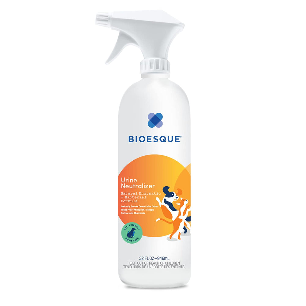 Bioesque Urine Neutralizer bottle front for odor elimination in homes.