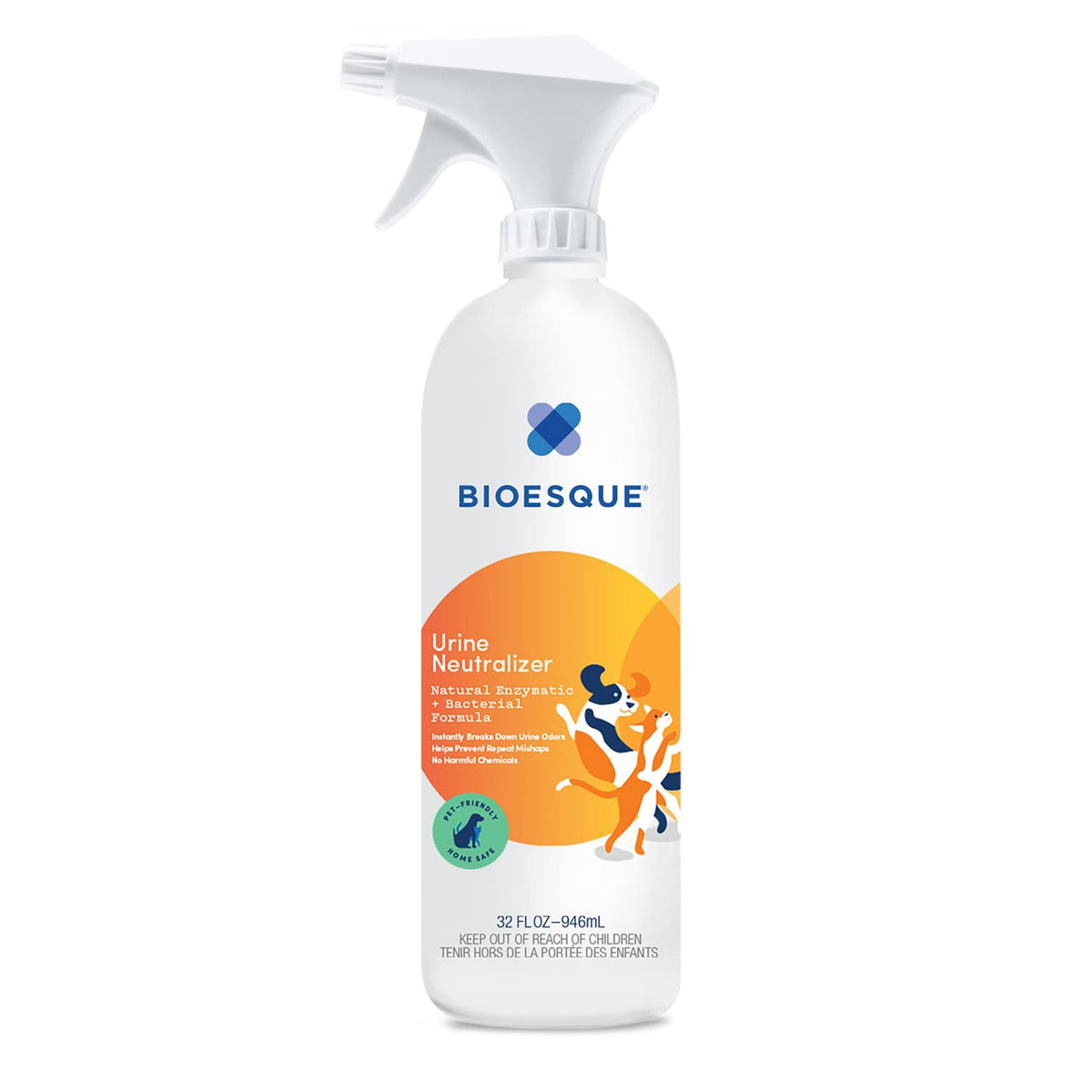 Bioesque Urine Neutralizer bottle front for odor elimination in homes.