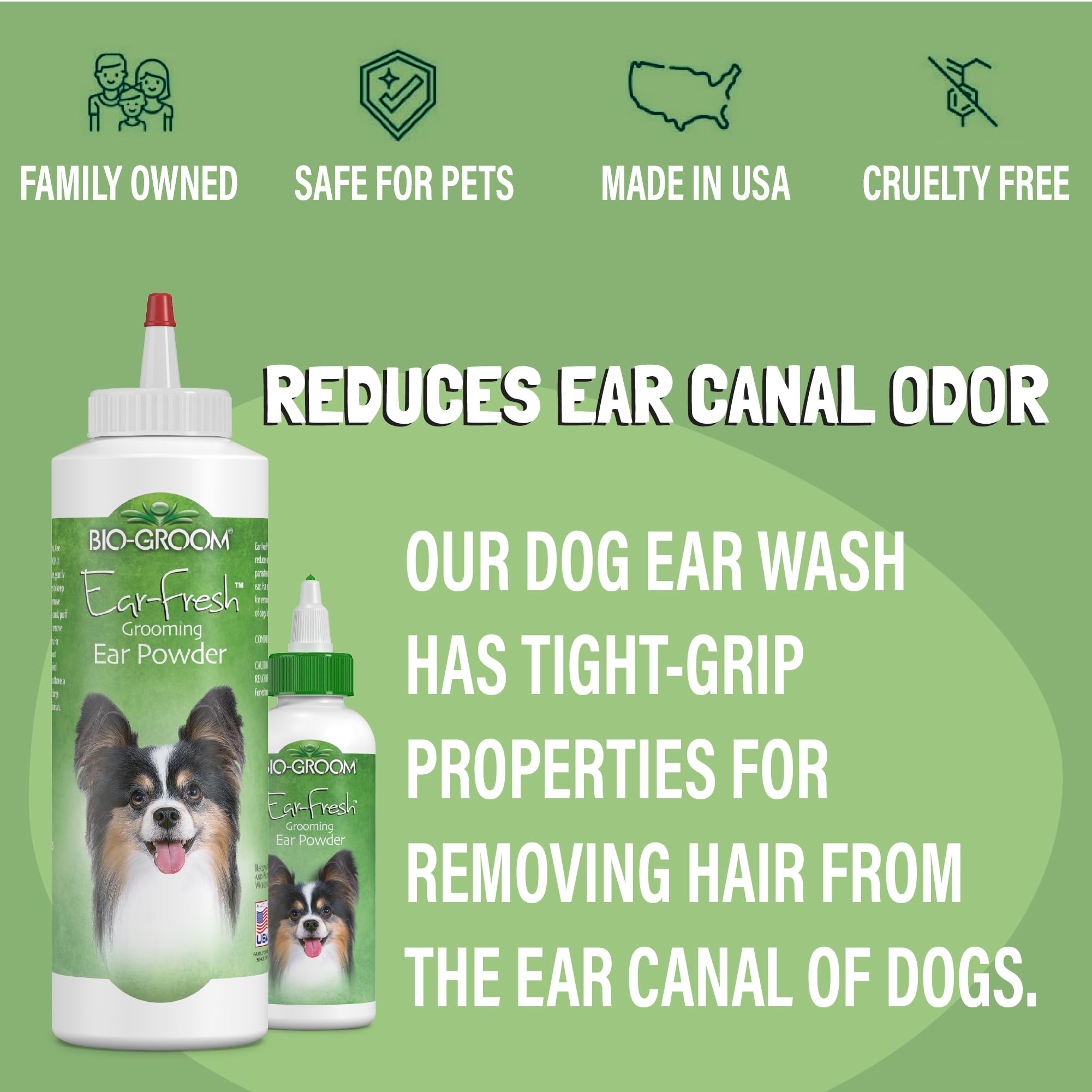 Bio-groom Ear-Fresh application tip for safe, precise pet ear care.