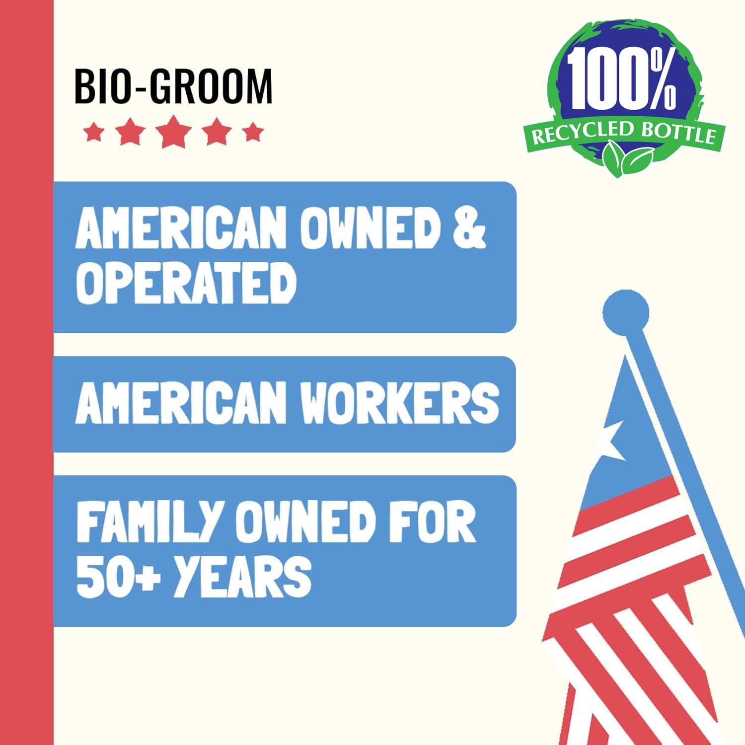Bio-groom Ear-Fresh cruelty-free label indicating ethical USA-made product.