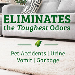 Biokleen Bac-Out spray on fabric shows pet-friendly odor control