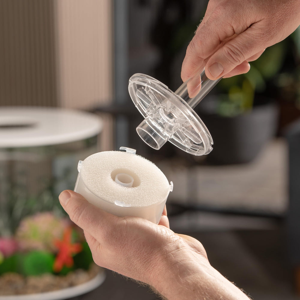 biOrb Service Kit filter cartridge demonstrates replacement for consistent water quality