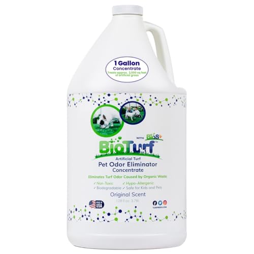 BioTurf BioS+ concentrate gallon on packaging demonstrates scaling to multiple gallons.
