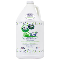 BioTurf BioS+ concentrate gallon on packaging demonstrates scaling to multiple gallons.