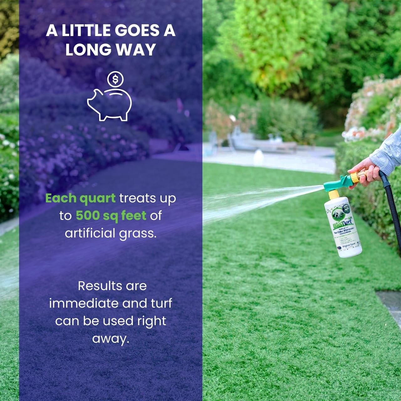BioTurf BioS+ combo-ready with granules for extended freshness.