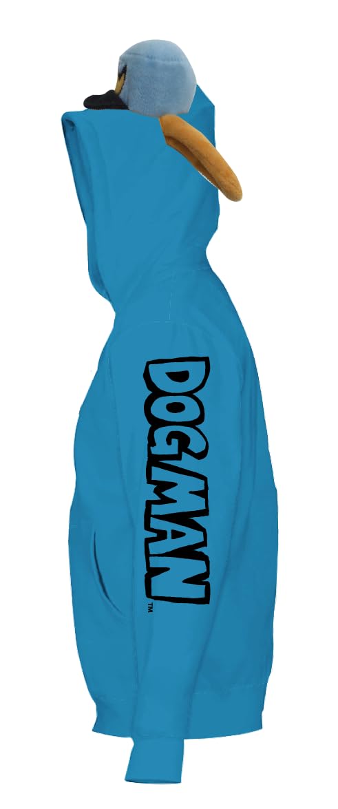 Bioworld Dog Man zip-up detail highlights easy-on, easy-off wear