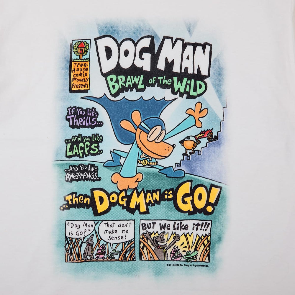 Bioworld Dog Man Youth 3-Pack T-Shirts design close-up with bold artwork