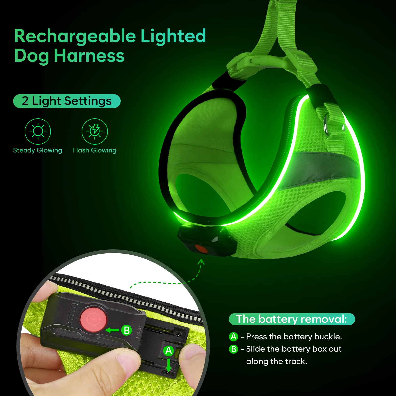 BiPawTi harness step-in design makes on-off quick and comfortable.