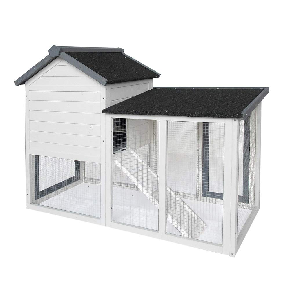 BIRASIL outdoor-indoor ready hutch in gray complements home or yard