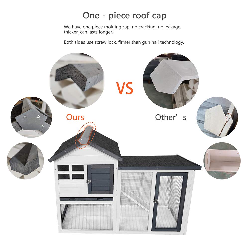 BIRASIL pull-out tray close-up on gray hutch for easy cleaning