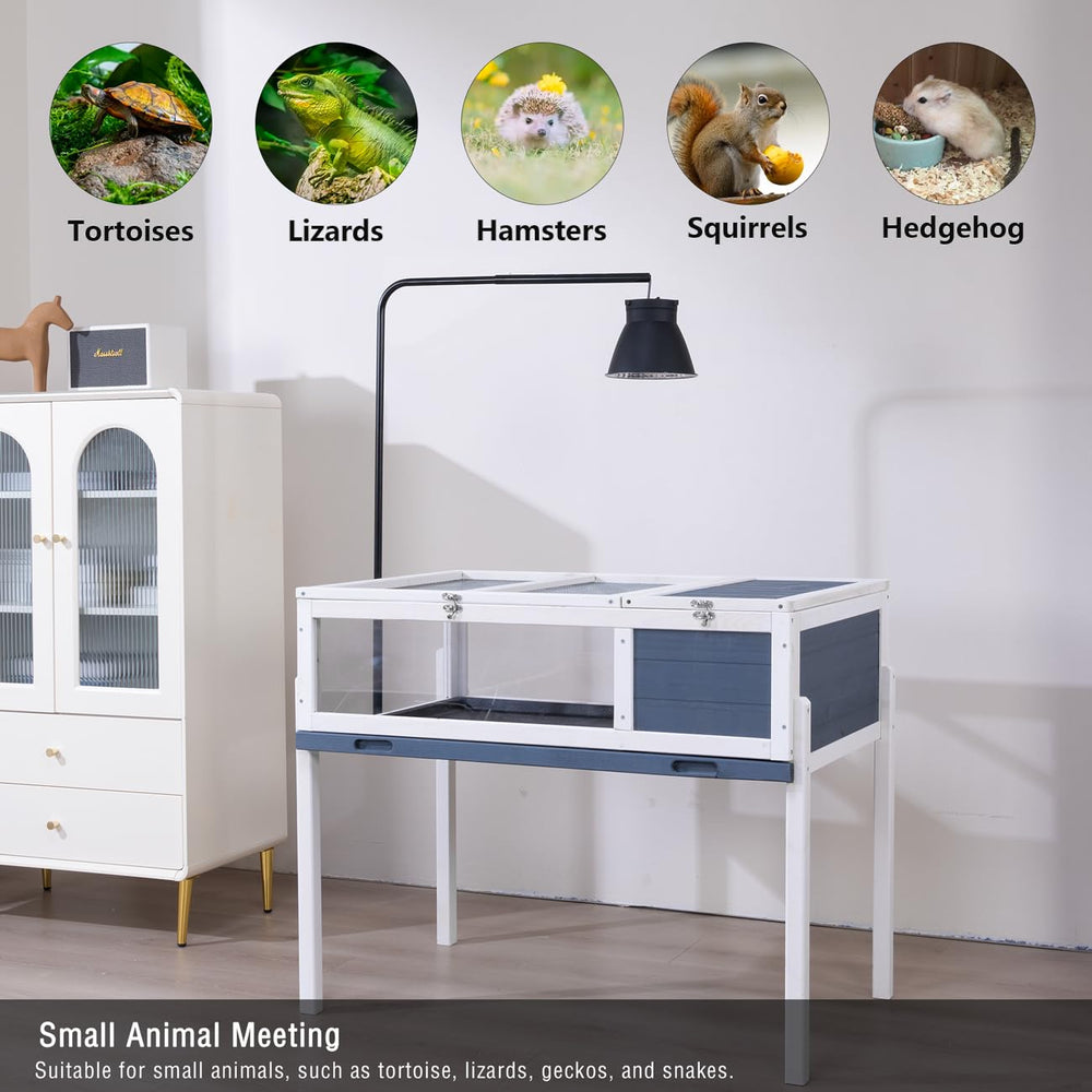 BIRASIL Wood Tortoise House assembly guide demonstrates quick setup and easy maintenance.