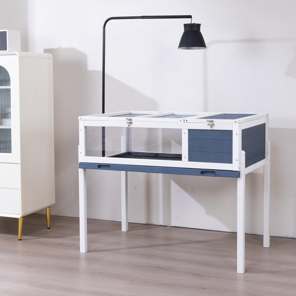 BIRASIL Wood Tortoise House exterior shows sturdy construction for durable indoor pet housing.