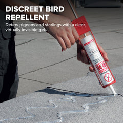 Bird B Gone gel on ledge blends with surroundings while deterring birds.