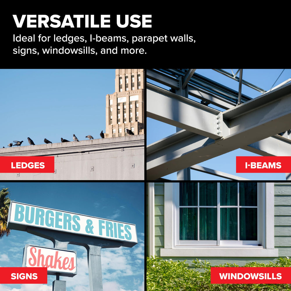 Bird B Gone outdoor gel offers durable barrier on parapet walls and conduits.