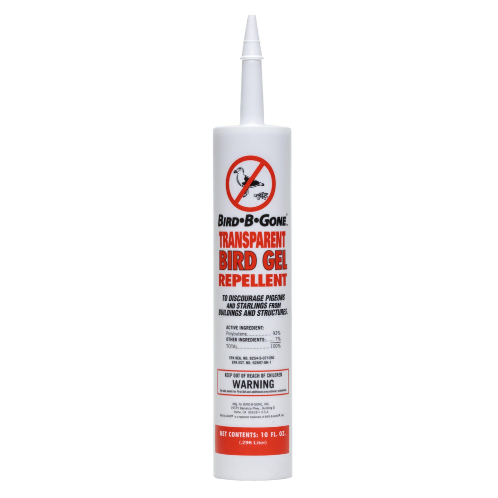 Bird B Gone Transparent Bird Gel 10oz tube deters pigeons on ledges.