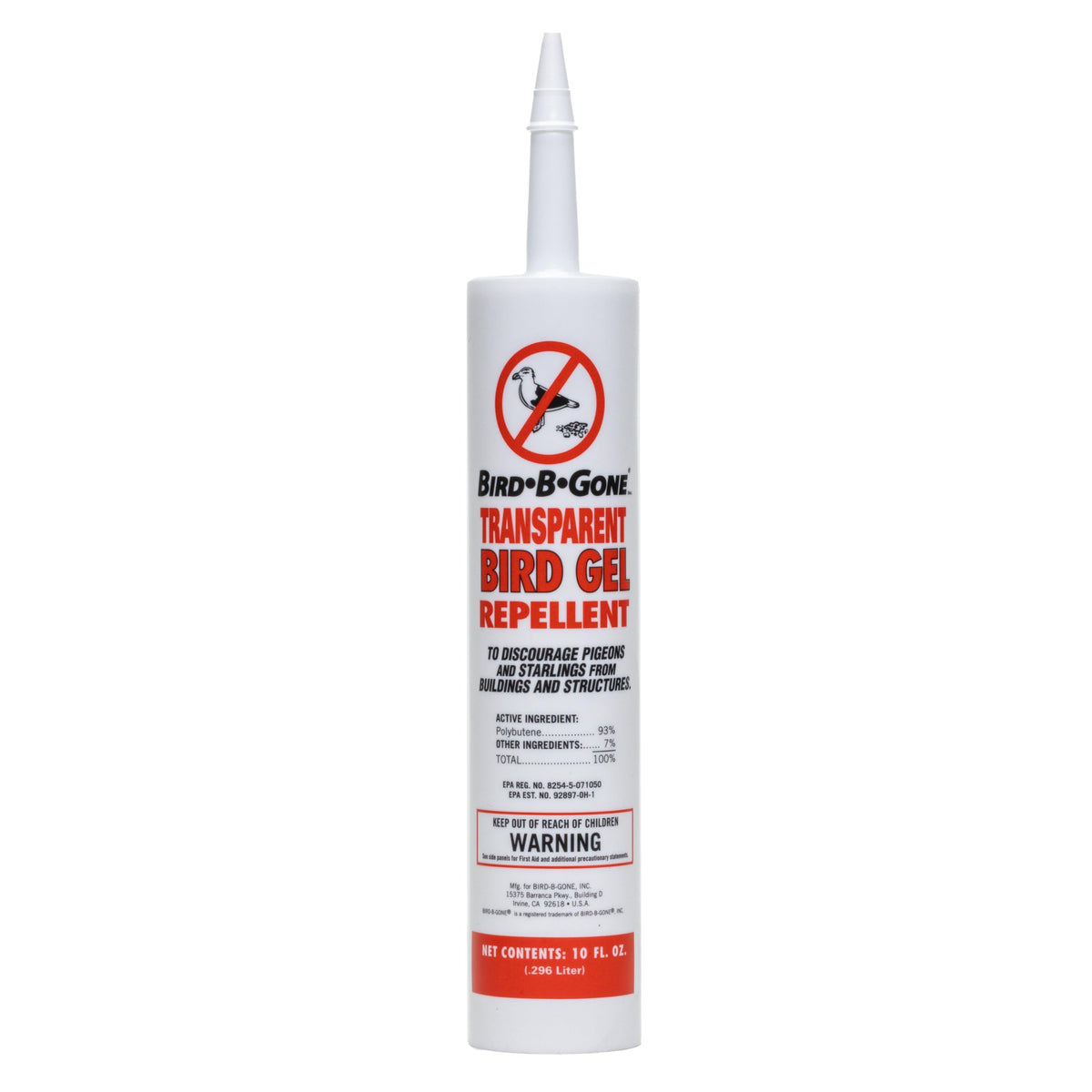 Bird B Gone Transparent Bird Gel 10oz tube deters pigeons on ledges.
