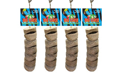 Bird Kabob Original 4 Pack packshot — eco-friendly yucca wood chew toy for parrots, promoting natural chewing instincts.