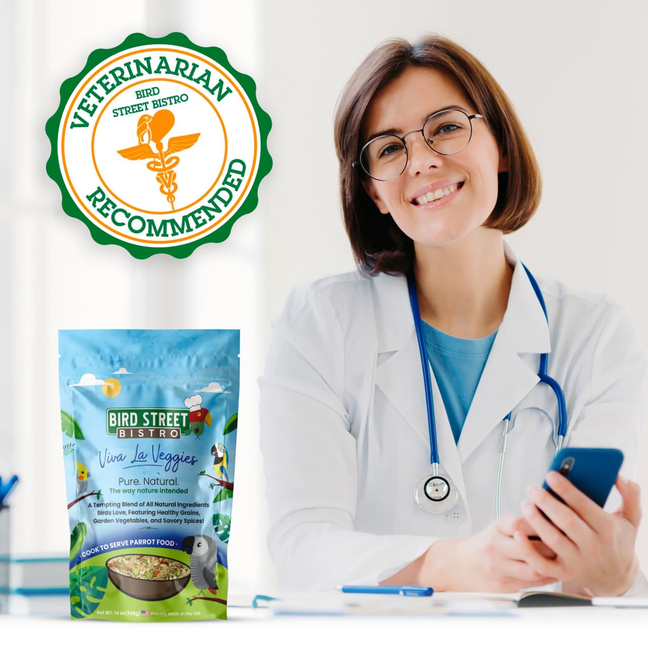 Bird Street Bistro parrot food ready-to-cook in minutes for quick, convenient meals.
