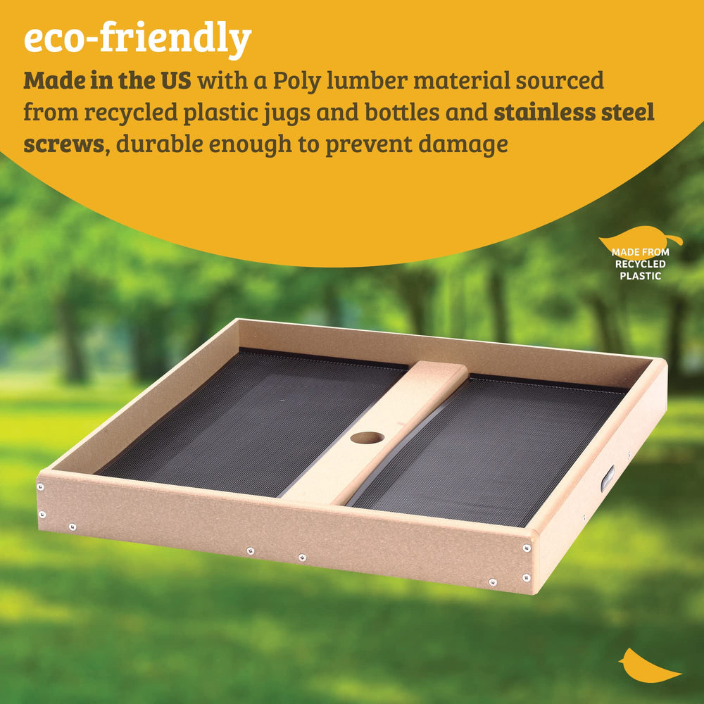 Birds Choice seed catcher open platform drainage-bottom emphasizes dry, clean seed