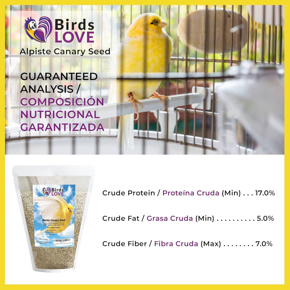 Birds LOVE Alpiste seed canaries image demonstrates suitability for small pet birds.