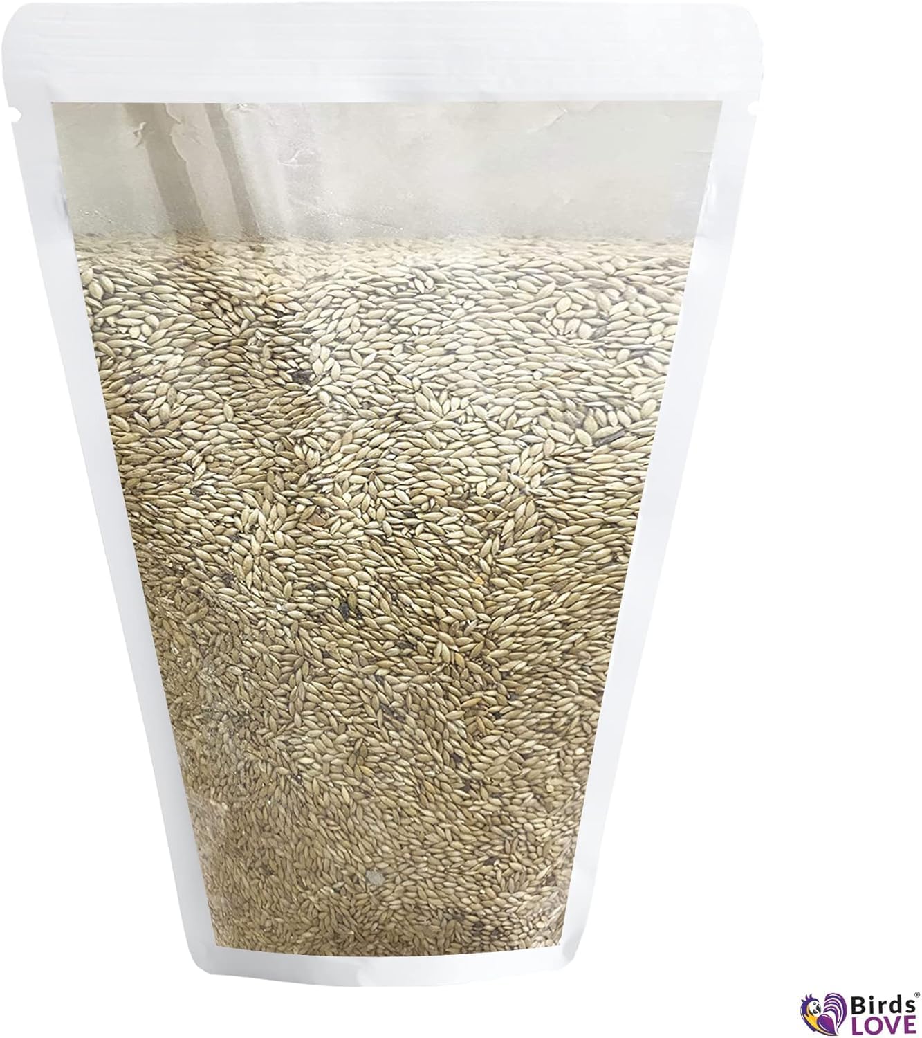 Birds LOVE Alpiste seed closeup reveals small, uniform seeds free of debris.