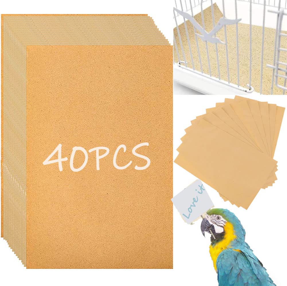 Birheatry gravel paper 11x17 inch pack demonstrates ample supply for cage bedding and quick replacements.