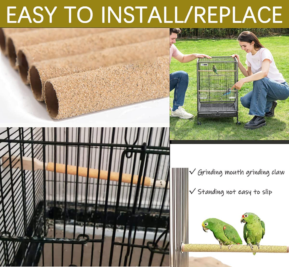 Birheatry sand perch cover natural materials highlight safe, non-toxic composition.