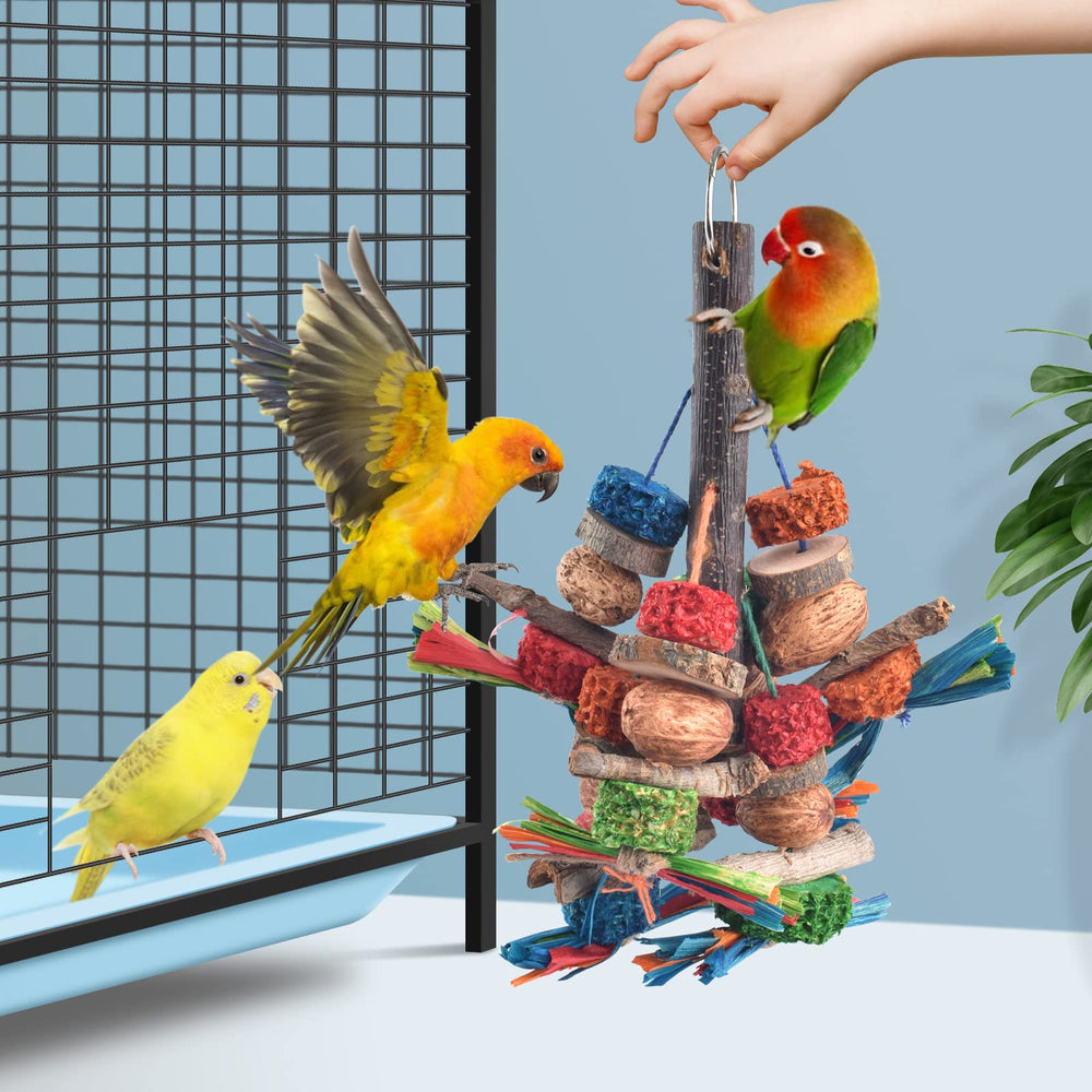 Bissap foraging assembly keeps small to medium parrots engaged and active
