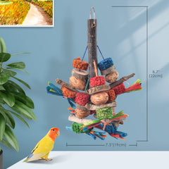 Bissap chew toy with hemp rope and corn cob supports chewing and play