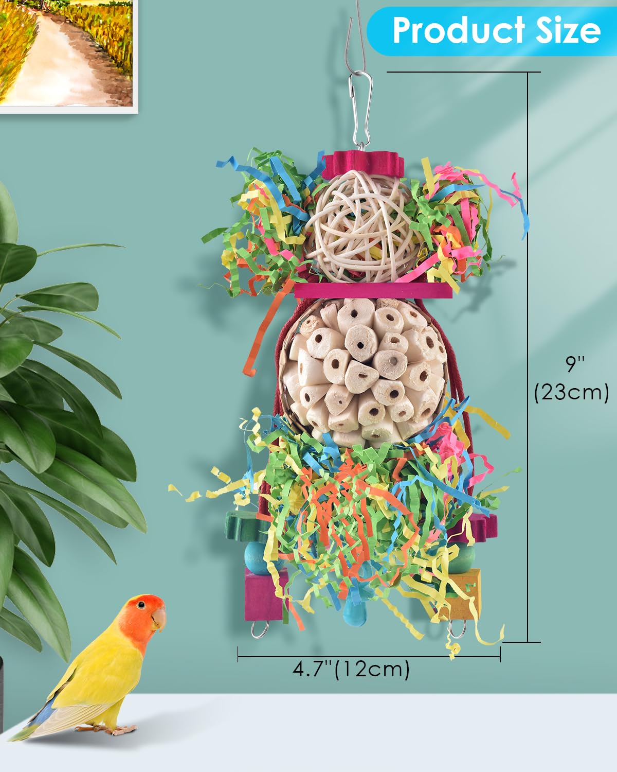 Bissap parrot toy with sepak takraw foraging play