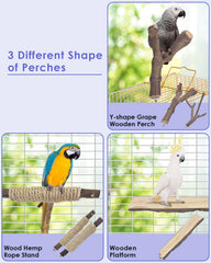 Bissap wooden platform perch providing a stable rest spot inside or outside cage.
