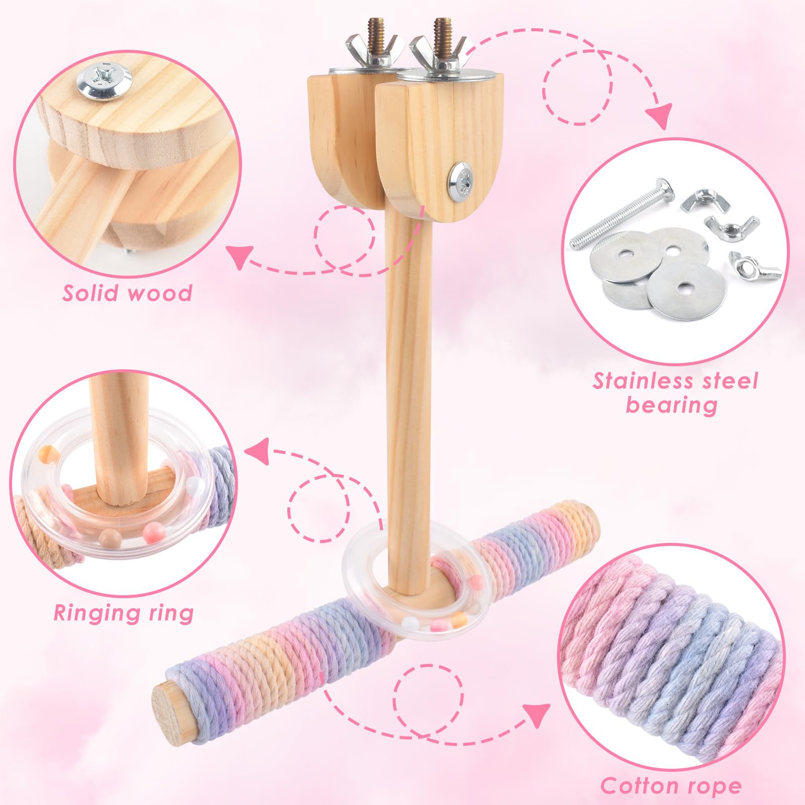 Bissap Bird Stand Perch Toy mounted for cage side installation options