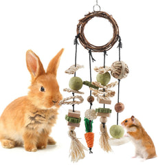 Bissap Bunny Chew Toy Christmas wreath supports teeth grinding and enrichment.