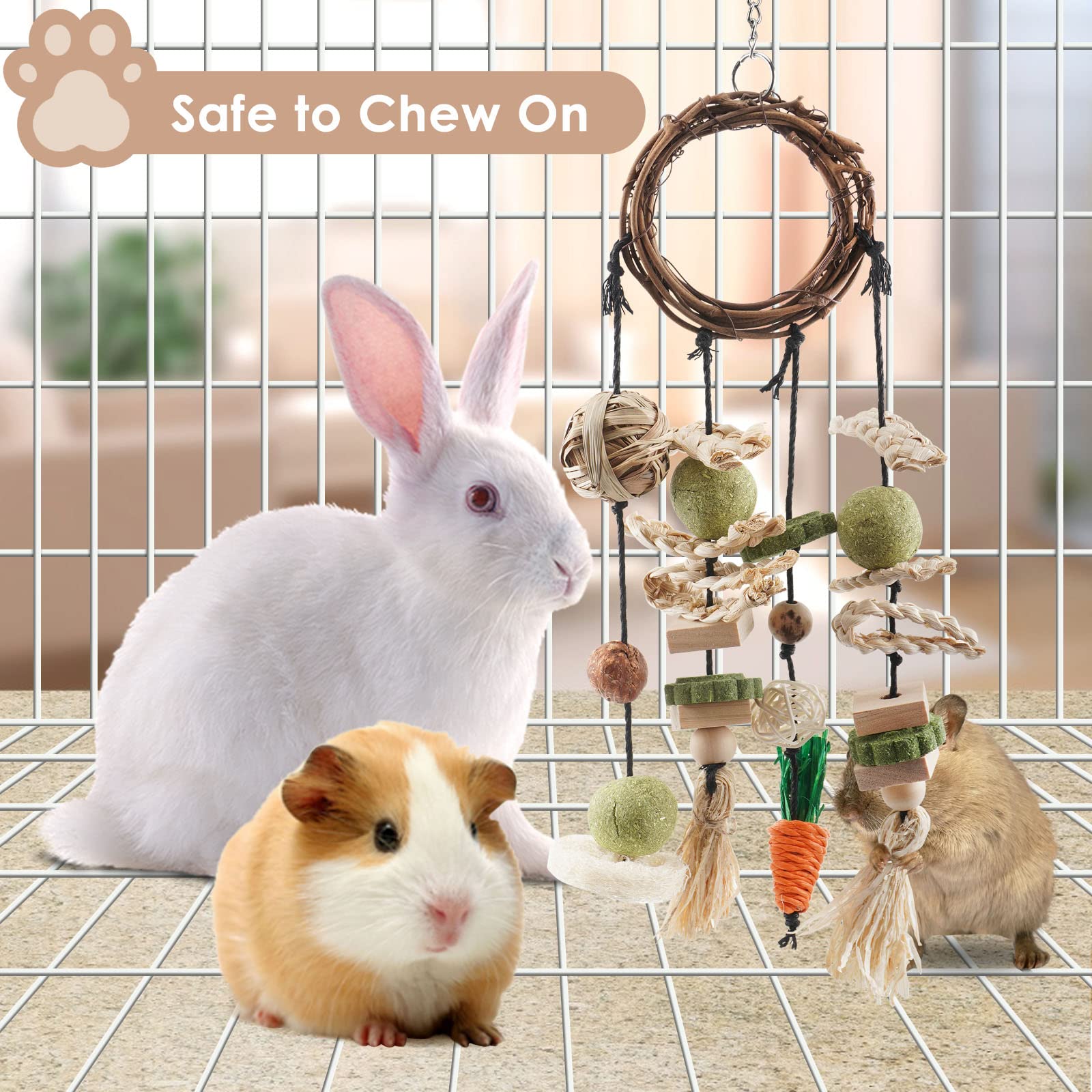Bissap Bunny Chew Toy willow rattan balls encourage gnawing and exercise.