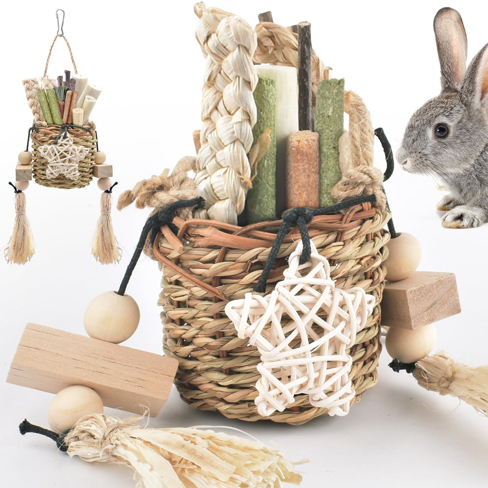 Bissap Bunny Chew Toys seagrass basket closeup for natural rabbit chewing enjoyment