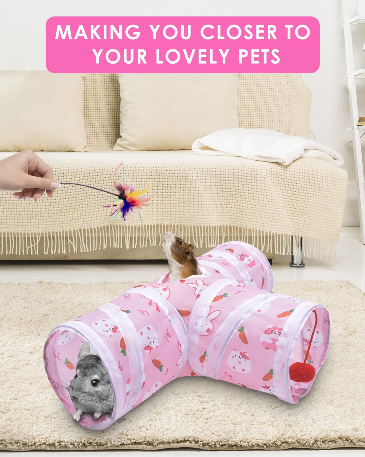 Bissap collapsible chinchilla tunnel folded for storage illustrates space-saving portability