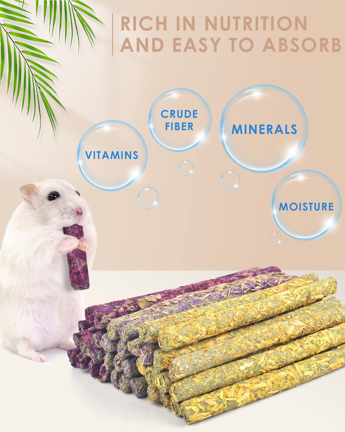 Bissap Rabbit Chew Sticks flavors Rose Forget me not and Daisy support natural foraging