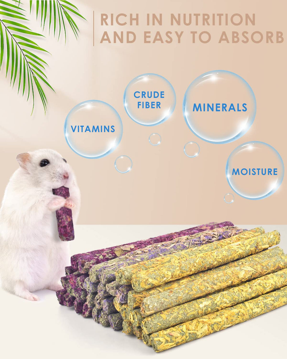 Bissap Rabbit Chew Sticks flavors Rose Forget me not and Daisy support natural foraging
